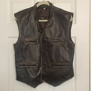 Leather biker vest